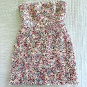 Atoir Chasing Highs Dress Orchid Floral Textured Strapless Party M NWOT